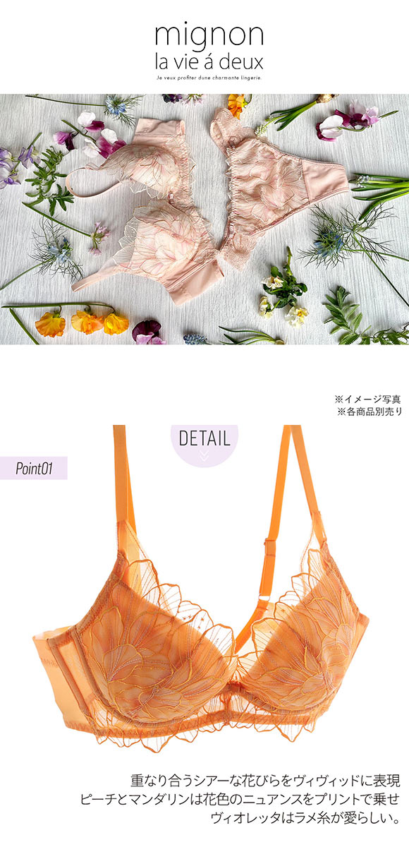 Bibiane ビビアーナ ブラジャー BCDEFG 脇高 大きいサイズ 単品 LA VIE A DEUX ラヴィアドゥ mignon M2006