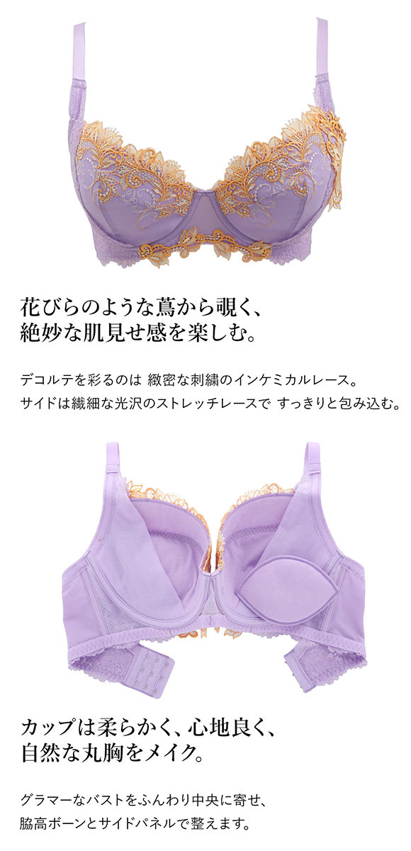 モンシェルピジョン Mon cher pigeon ティアム TIAM 03 ブラジャー GHI グラマーブラ 大きいサイズ 単品 アップリケ