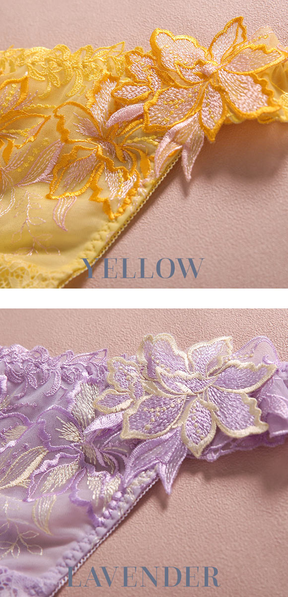 Tバック ショーツ タンガ 豪華 レース 刺繍 花 アップリケ 可愛い バックレース モンシェルピジョン TIAM M L LL Mon cher pigeon