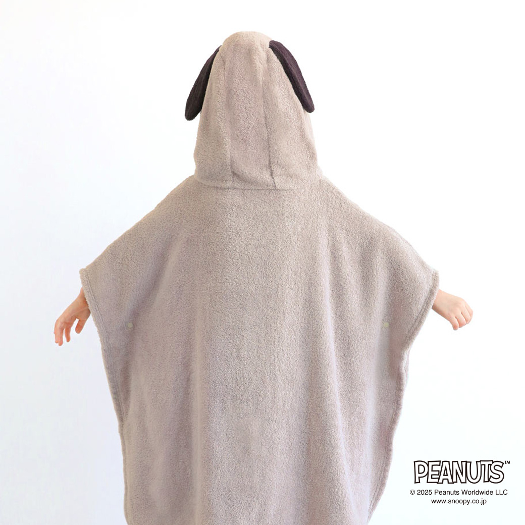 【着れるバスタオル】スヌーピーのキッズバスポンチョ