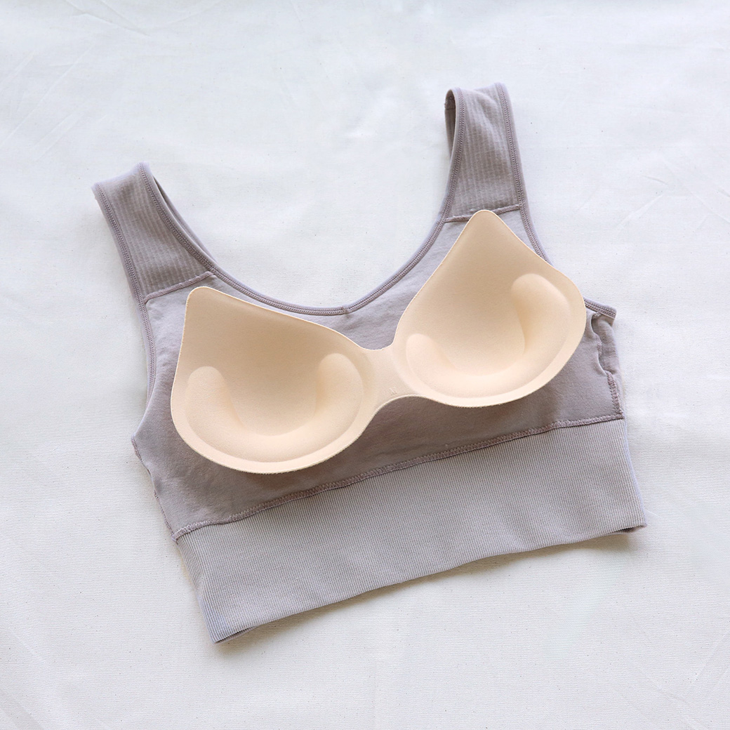 ワクドキのカップ付きリブトップスのハーフトップ