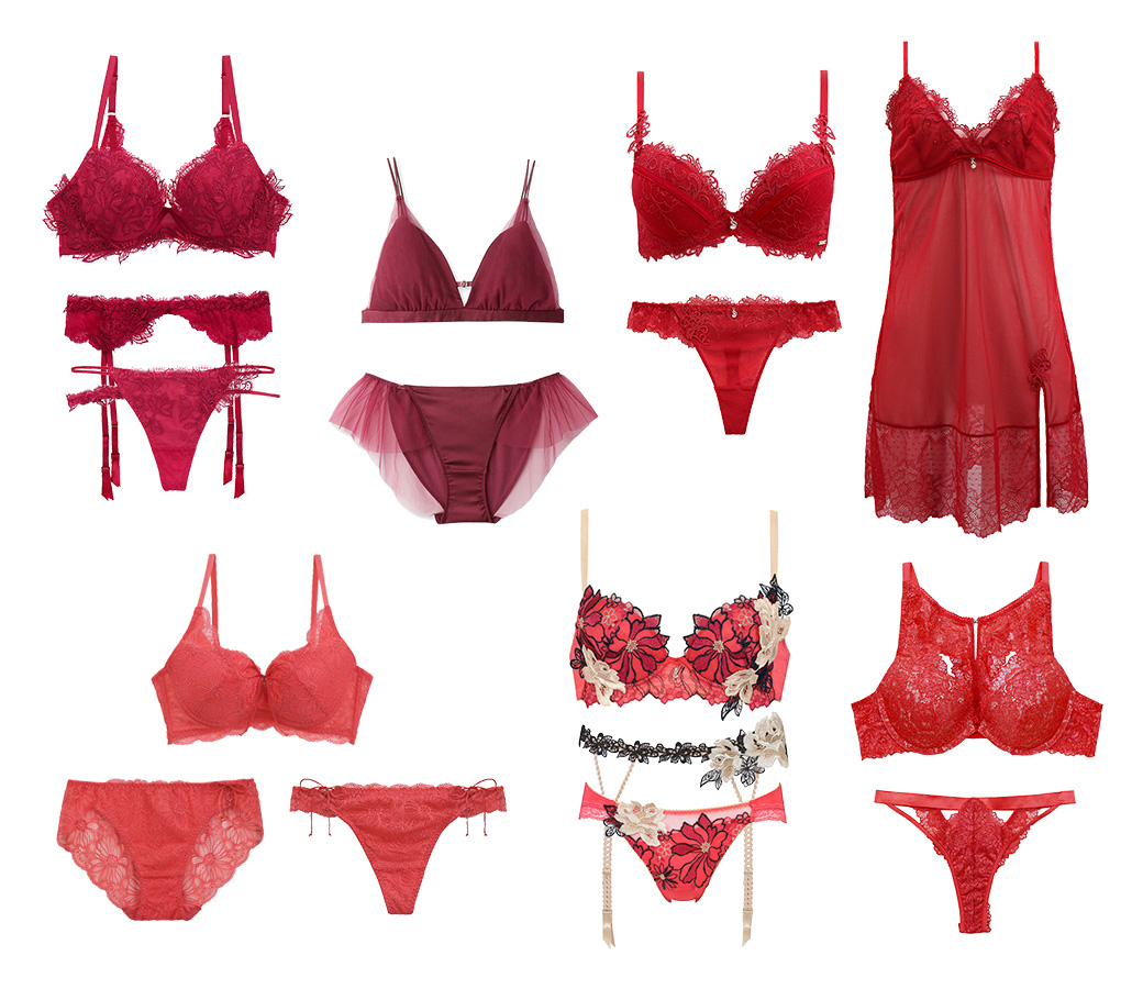 たまにはセクシーなサプライズを！レッドブラジャー＆ランジェリー