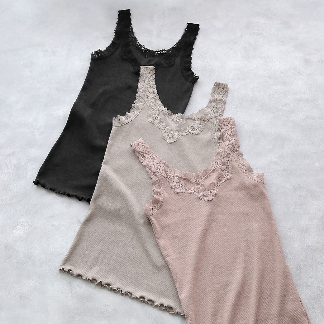 ContRante リブ編みレースタンクトップ