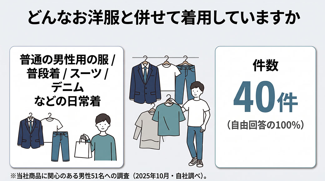 どんな洋服と合わせるのか調査回答