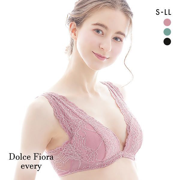 ドルチェフィオラエブリー Dolce Fiora every ヘブンリーカバー やさしく包む ノンワイヤーブラ S M L LL モールド ブラジャー リラックス ひびきにくい