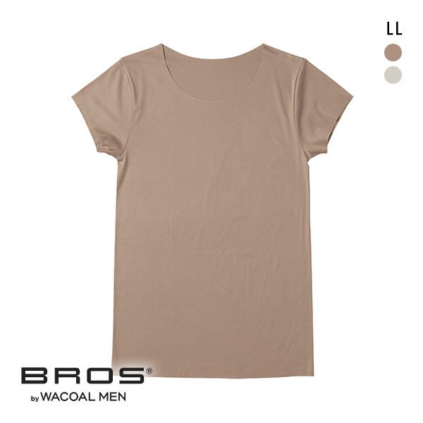 20％OFF【メール便(10)】 ブロス バイ ワコールメン BROS by WACOAL MEN 多機能を着る 綿混インナーシャツ LL 半袖 ひびきにくい 吸汗速乾