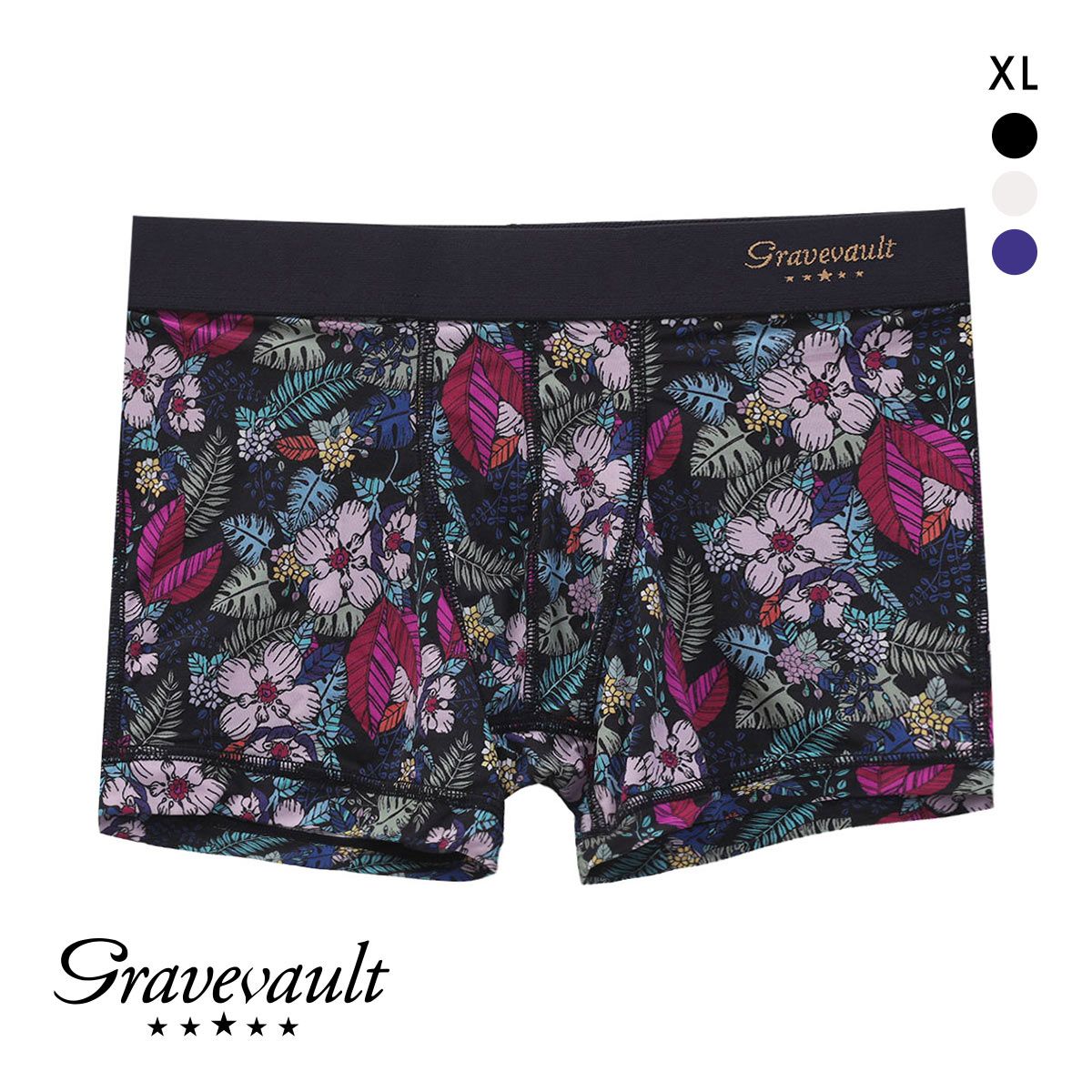 (グレイブボールト)Gravevault WILD FLOWERS ボクサーパンツ ショート メンズ 前とじ XL LL 3051782