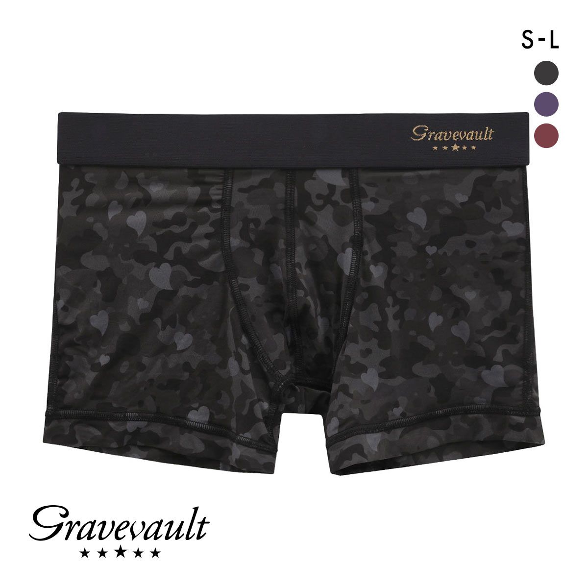 (グレイブボールト)Gravevault Love camouflage ボクサーパンツ ショート メンズ 前とじ S M L 3051912