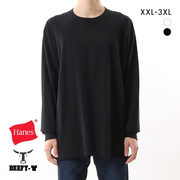 10OFF إ Hanes ӡե BEEFY-T 롼ͥå 󥰥꡼ T ӥå Ĺµ ʡ H5186L إӡ T