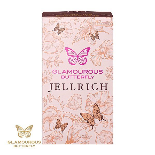 50%OFF【メール便(15)】 グラマラスバタフライ GLAMOUROUS BUTTERFLY ジェルリッチ コンドーム8個入り 避妊用