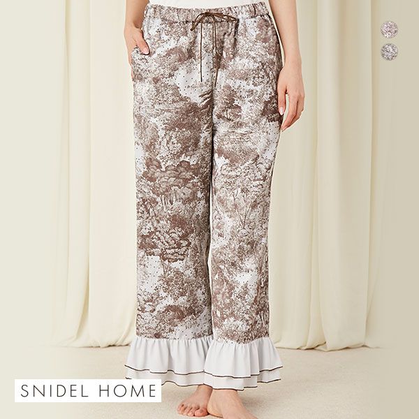 スナイデルホーム SNIDEL HOME 【WarmSatin】フレアロングパンツ パジャマ ルームウェア