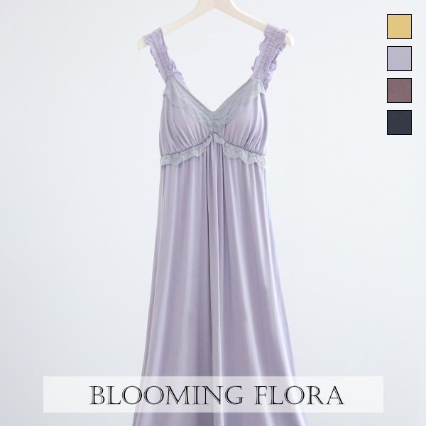 【送料無料】 ブルーミングフローラ ルームウェア ゆるっととろみタッチ カップ付きワンピース 春夏秋 bloomingFLORA