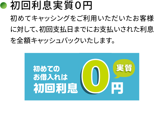 初回利息実質0円