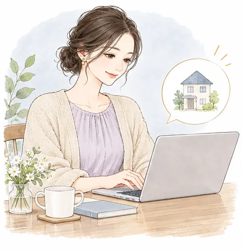 お届け先の住所を入力するイラスト
